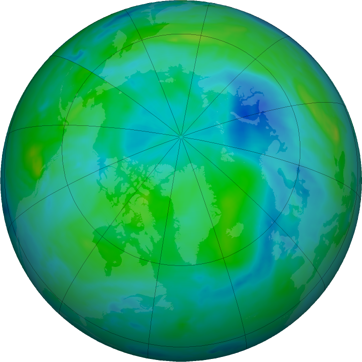 Arctic ozone map for 10 September 2023